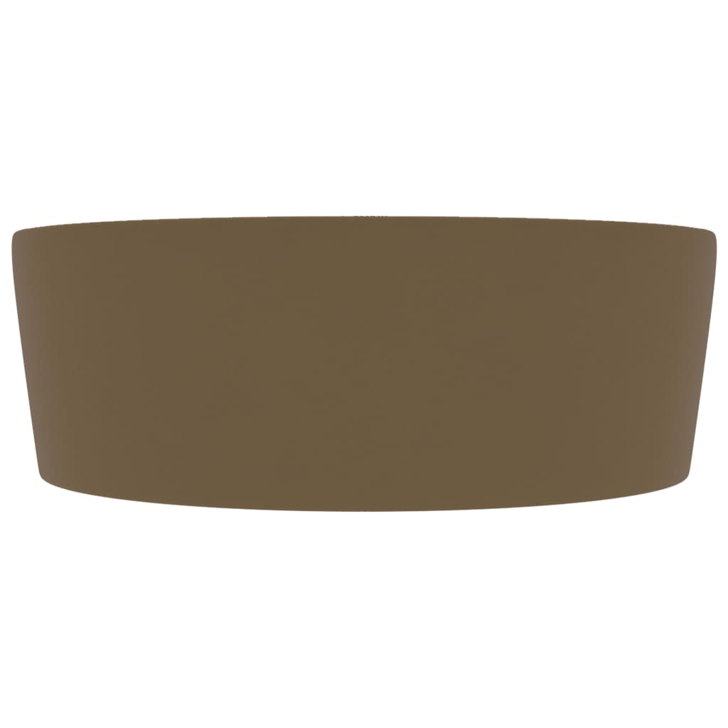 Wastafel met overloop 36x13 cm keramiek matcrème matte cream
