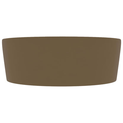 Wastafel met overloop 36x13 cm keramiek matcrème matte cream