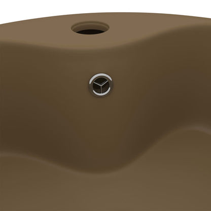 Wastafel met overloop 36x13 cm keramiek matcrème matte cream