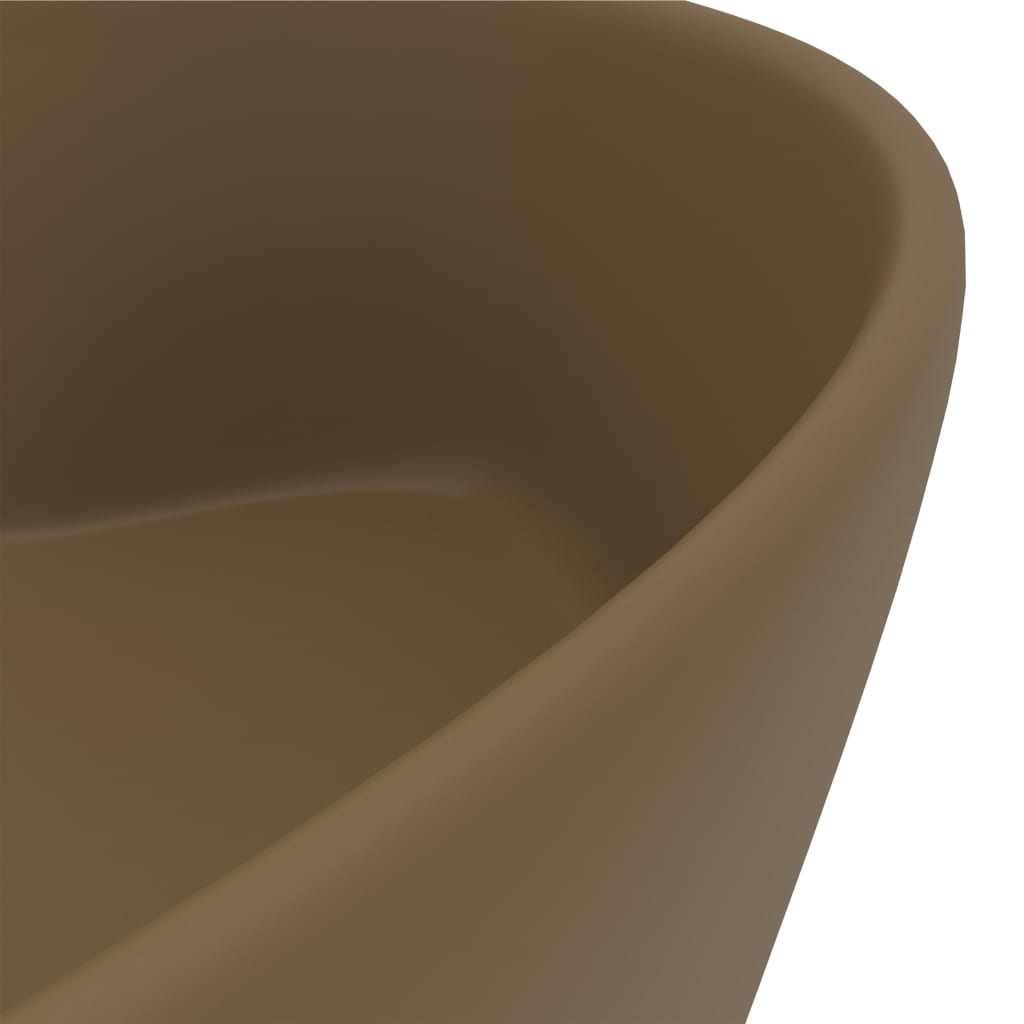 Wastafel met overloop 36x13 cm keramiek matcrème matte cream