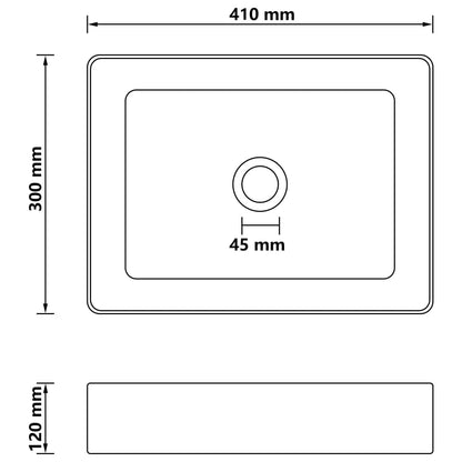 Wastafel 41x30x12 cm keramiek mat lichtblauw matte light blue