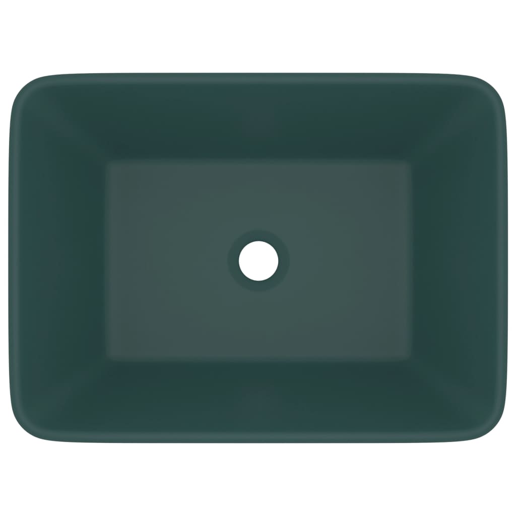 Wastafel 41x30x12 cm keramiek mat donkergroen matte dark green