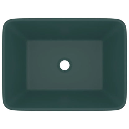 Wastafel 41x30x12 cm keramiek mat donkergroen matte dark green