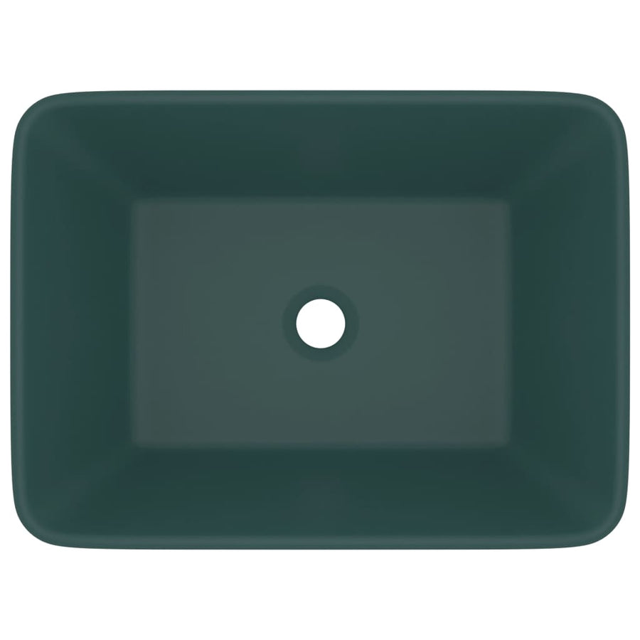 Wastafel 41x30x12 cm keramiek mat donkergroen matte dark green