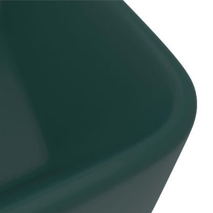 Wastafel 41x30x12 cm keramiek mat donkergroen matte dark green