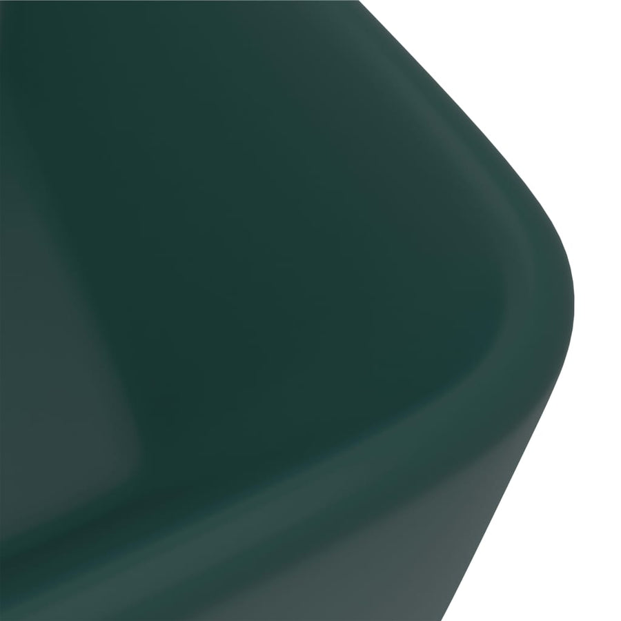 Wastafel 41x30x12 cm keramiek mat donkergroen matte dark green