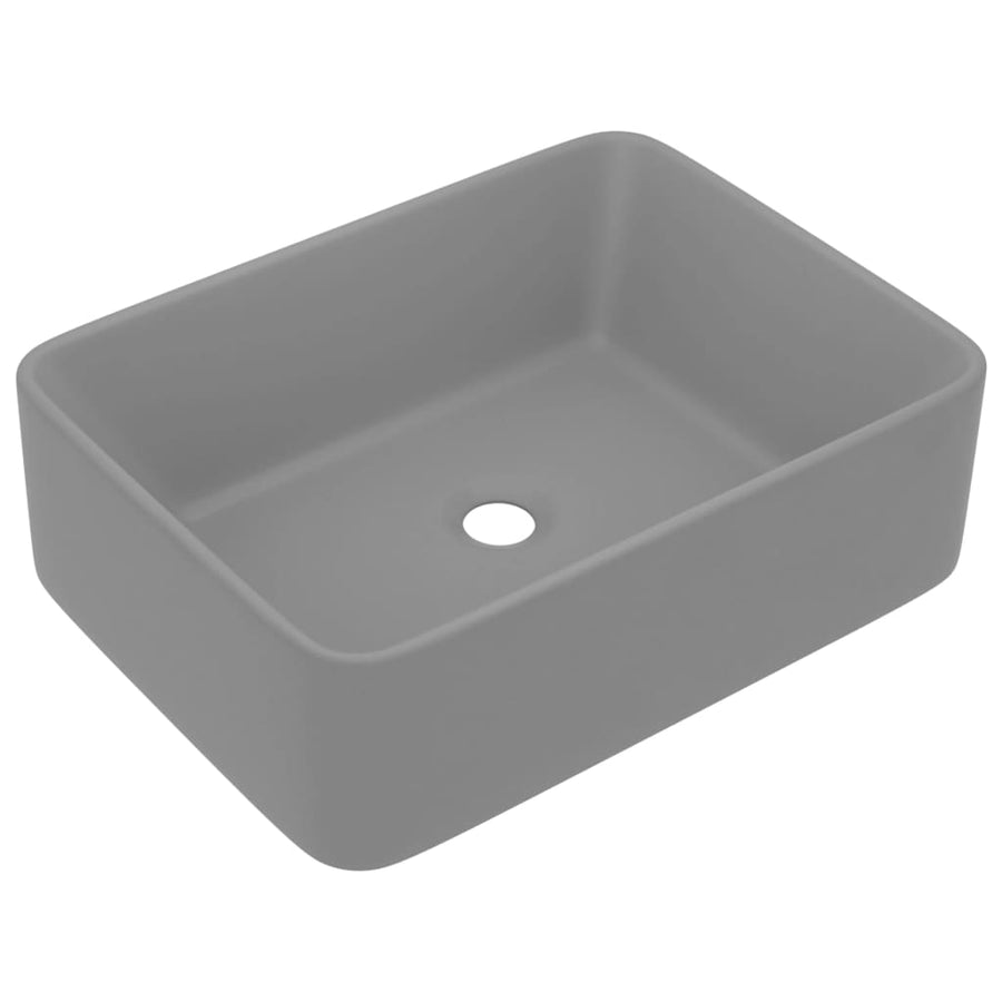 Wastafel 41x30x12 cm keramiek mat lichtgrijs matte light grey