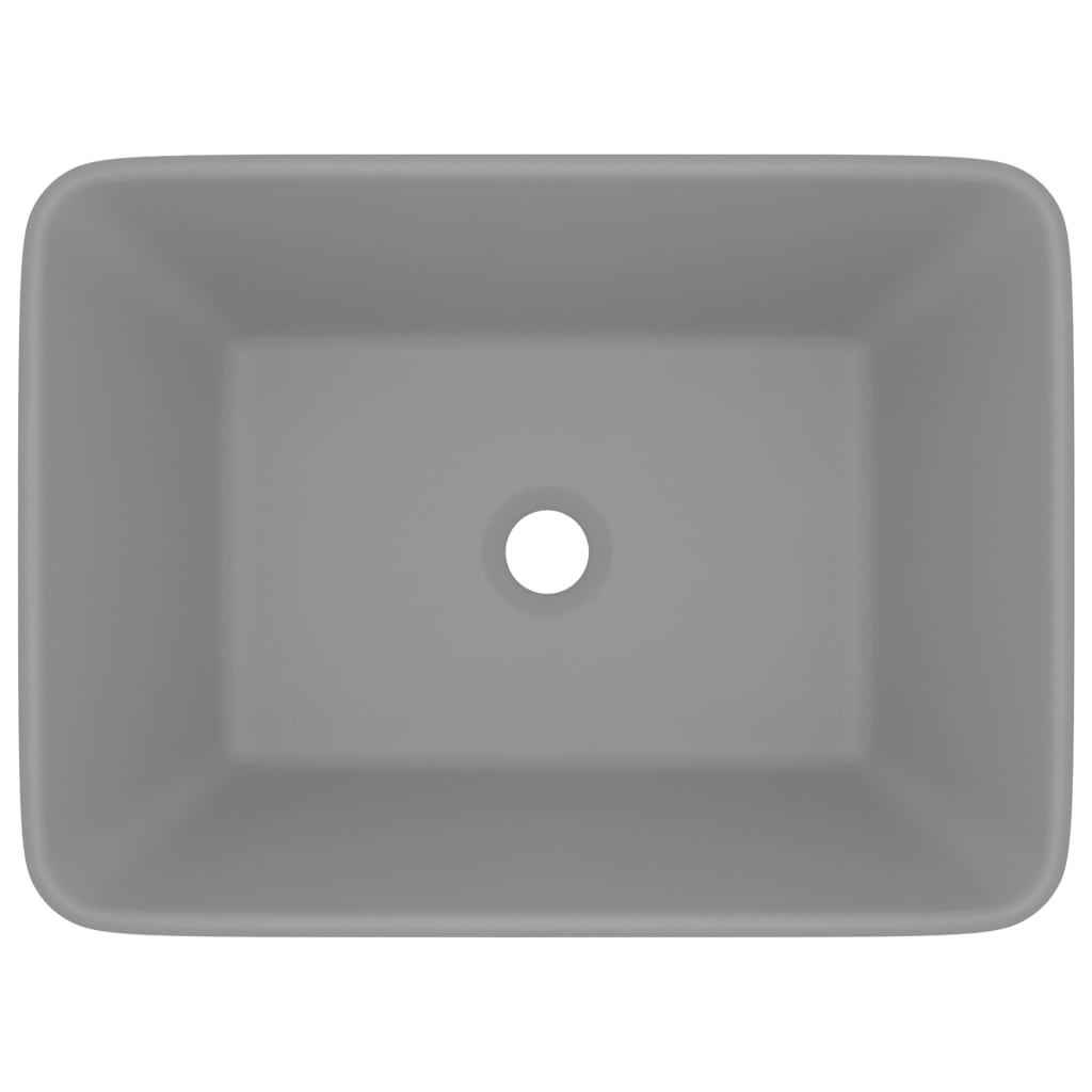 Wastafel 41x30x12 cm keramiek mat lichtgrijs matte light grey