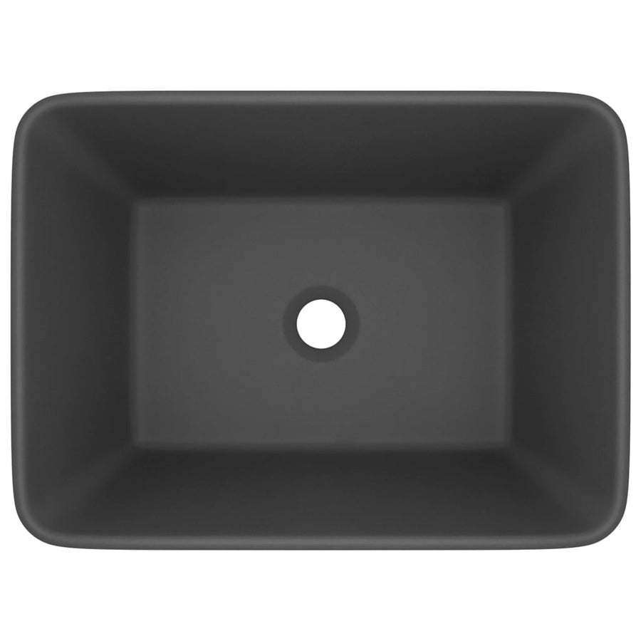 Wastafel 41x30x12 cm keramiek mat donkergrijs matte dark grey