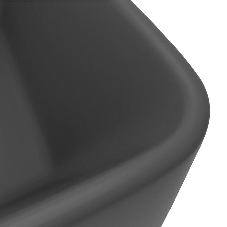 Wastafel 41x30x12 cm keramiek mat donkergrijs matte dark grey