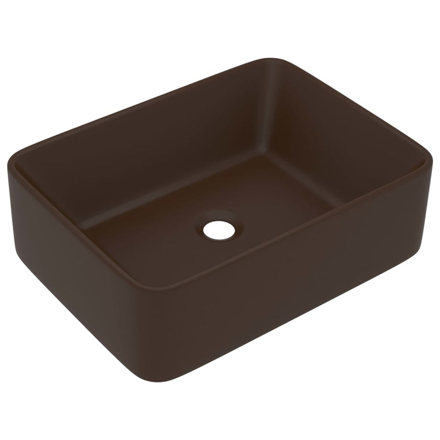 Wastafel 41x30x12 cm keramiek mat donkerbruin matte dark brown