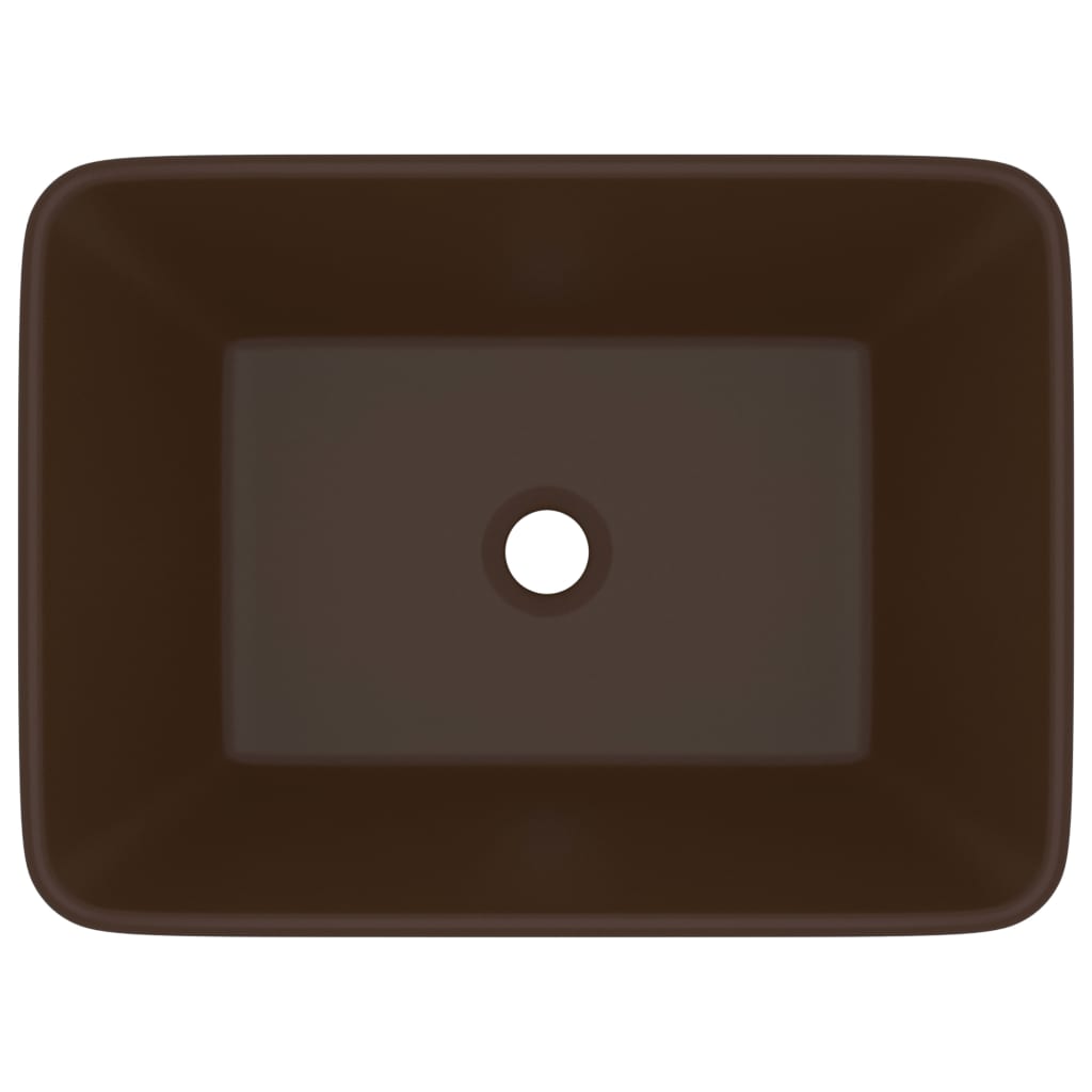Wastafel 41x30x12 cm keramiek mat donkerbruin matte dark brown