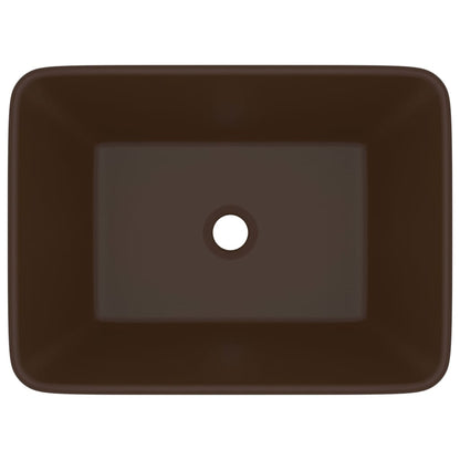 Wastafel 41x30x12 cm keramiek mat donkerbruin matte dark brown