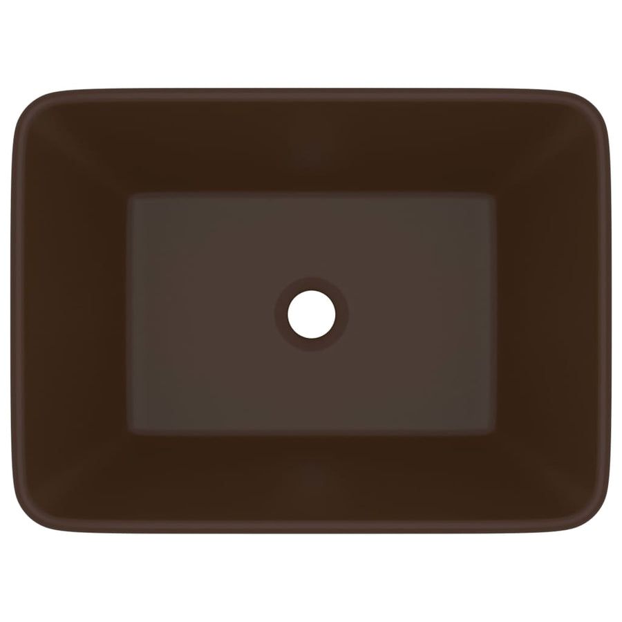 Wastafel 41x30x12 cm keramiek mat donkerbruin matte dark brown