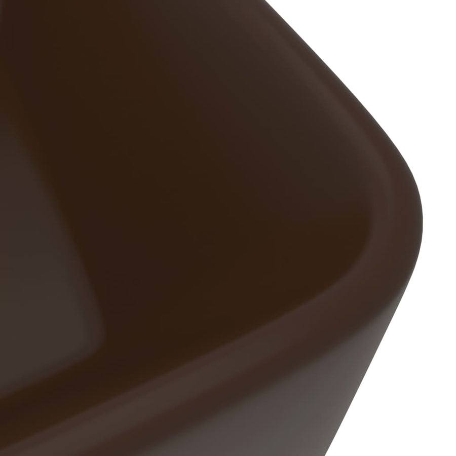 Wastafel 41x30x12 cm keramiek mat donkerbruin matte dark brown