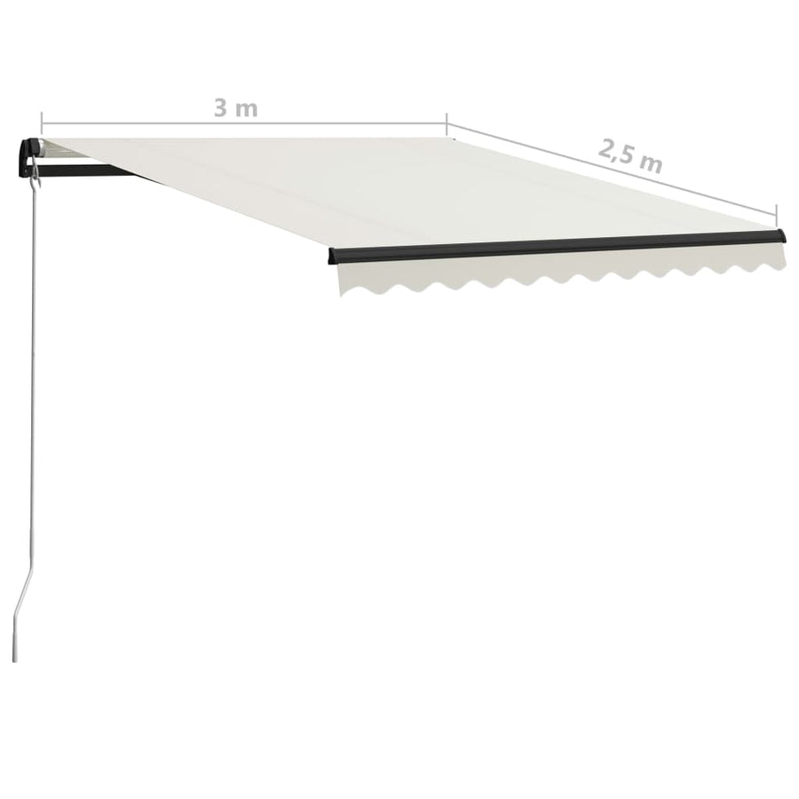 Luifel Handmatig Uittrekbaar 300X250 Cm Crème