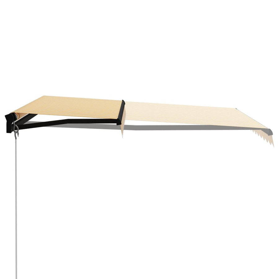 Luifel Handmatig Uittrekbaar 300X250 Cm Geel En Wit