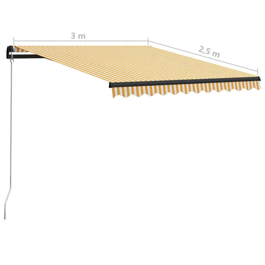Luifel Handmatig Uittrekbaar 300X250 Cm Geel En Wit