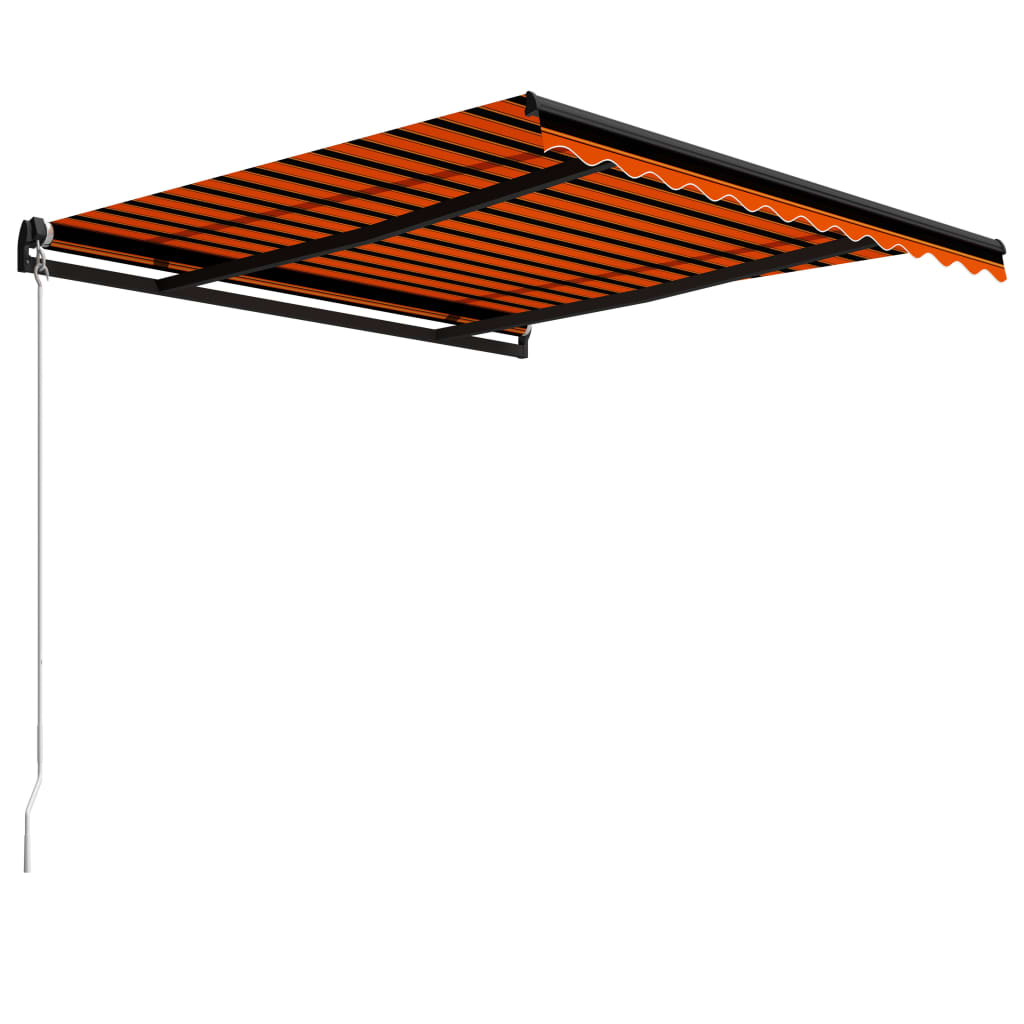 Luifel Handmatig Uittrekbaar 300X250 Cm Oranje En Bruin