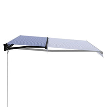 Luifel Handmatig Uittrekbaar 450 x 300 cm Blauw en wit