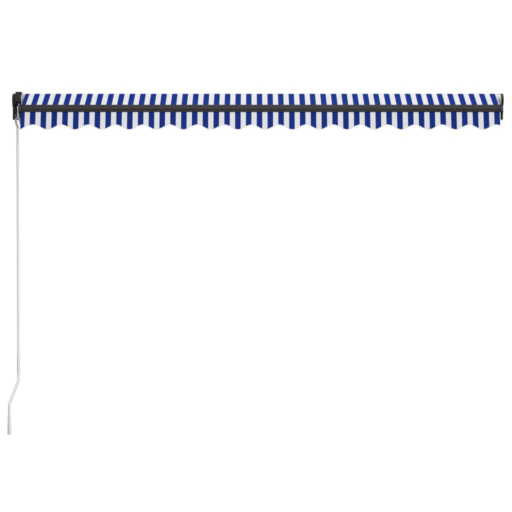 Luifel Handmatig Uittrekbaar 450 x 300 cm Blauw en wit