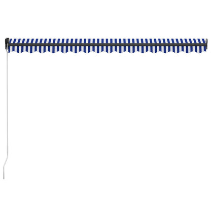 Luifel Handmatig Uittrekbaar 450 x 300 cm Blauw en wit