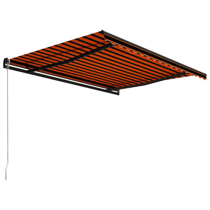 Luifel Handmatig Uittrekbaar 450 x 300 cm Oranje en bruin