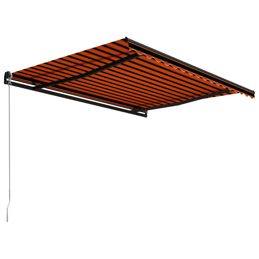 Luifel Handmatig Uittrekbaar 450 x 300 cm Oranje en bruin