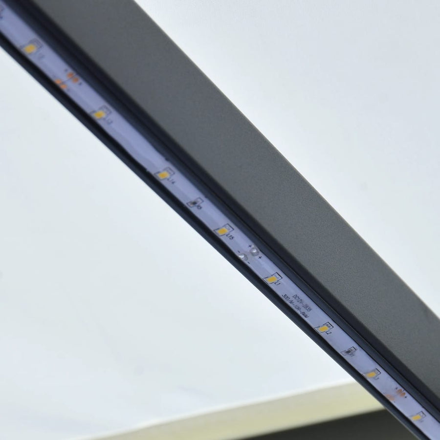 Luifel Handmatig Uittrekbaar Met Led 300 x 250 cm Crème