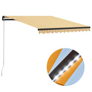 Luifel 300x250 cm geel wit met LED handmatig
