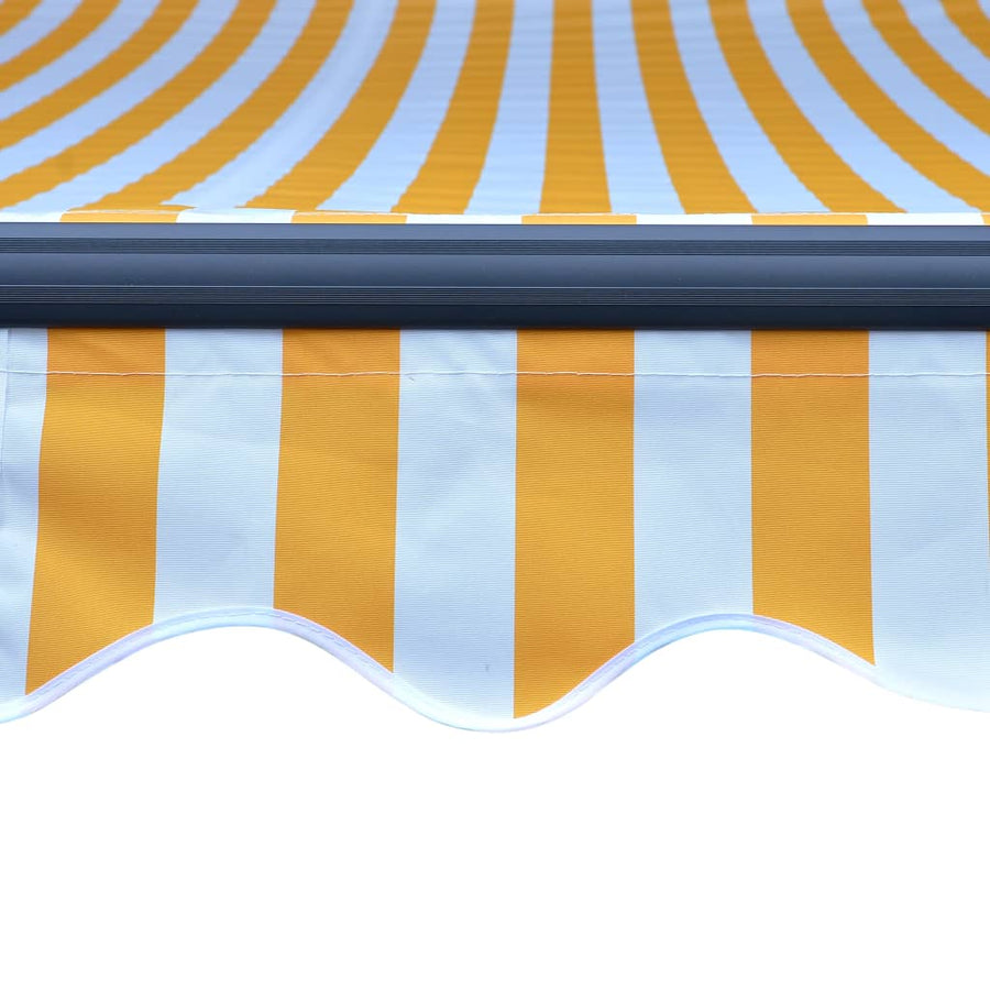 Luifel Handmatig Uittrekbaar Met Led 300 x 250 cm Geel en wit