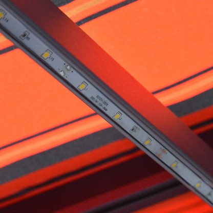Luifel Handmatig Uittrekbaar Met Led Oranje En Bruin 300 x 250 cm Multikleur