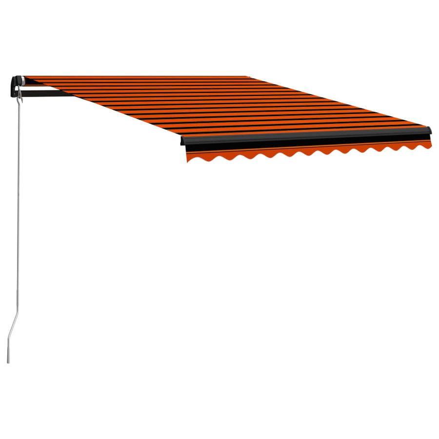 Luifel Handmatig Uittrekbaar Met Led Oranje En Bruin 350 x 250 cm Multikleur