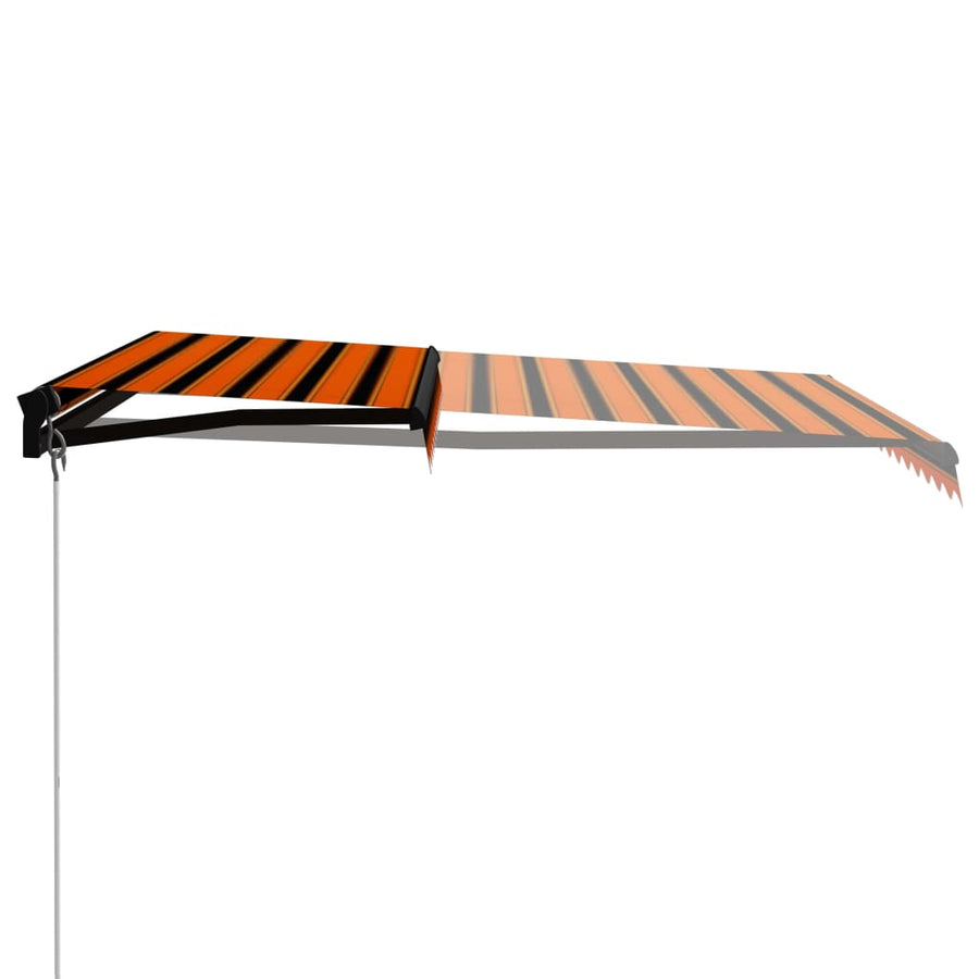 Luifel Handmatig Uittrekbaar Met Led Oranje En Bruin 350 x 250 cm Multikleur