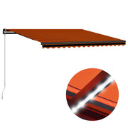Luifel 450x300 cm oranje bruin met LED