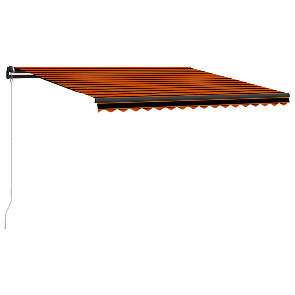 Luifel Handmatig Uittrekbaar Met Led Oranje En Bruin 450 x 300 cm Multikleur