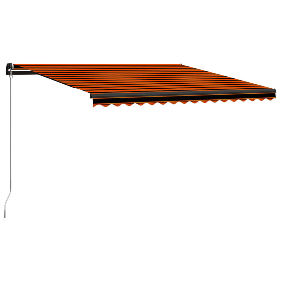 Luifel Handmatig Uittrekbaar Met Led Oranje En Bruin 450 x 300 cm Multikleur