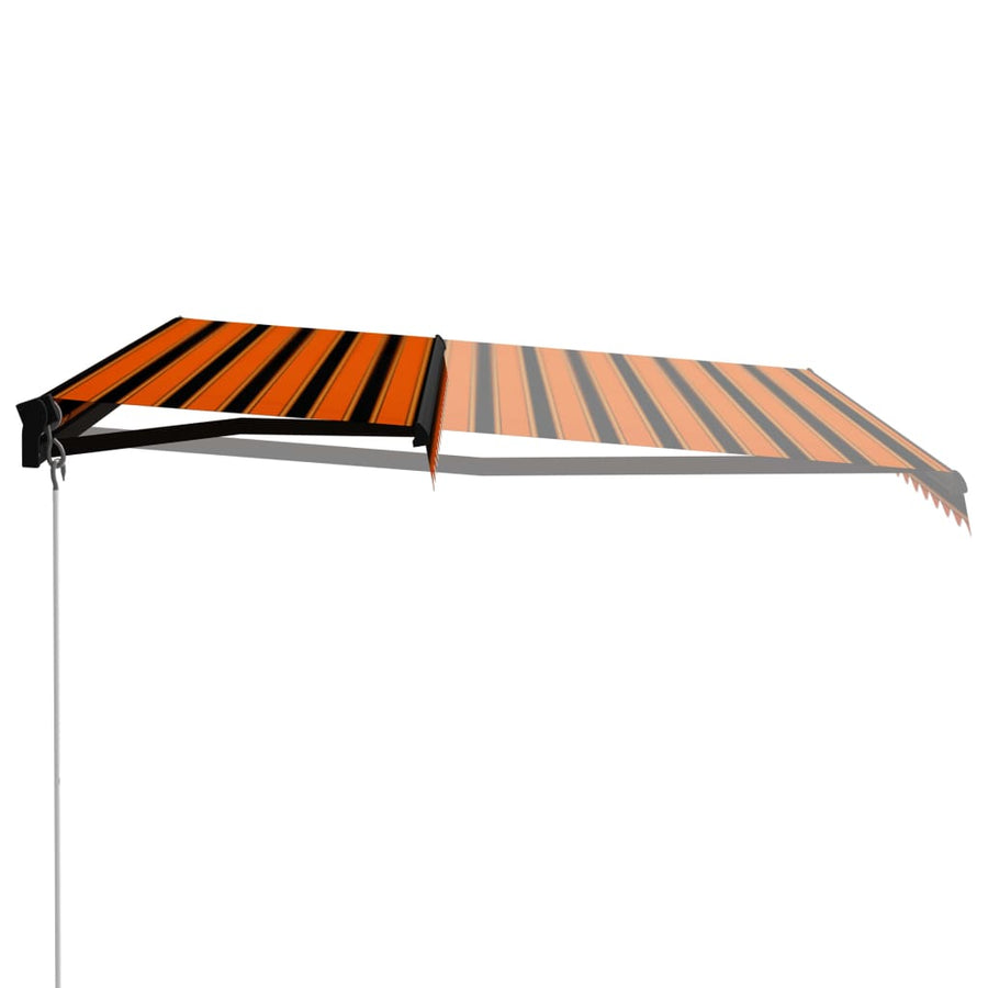 Luifel Handmatig Uittrekbaar Met Led Oranje En Bruin 450 x 300 cm Multikleur