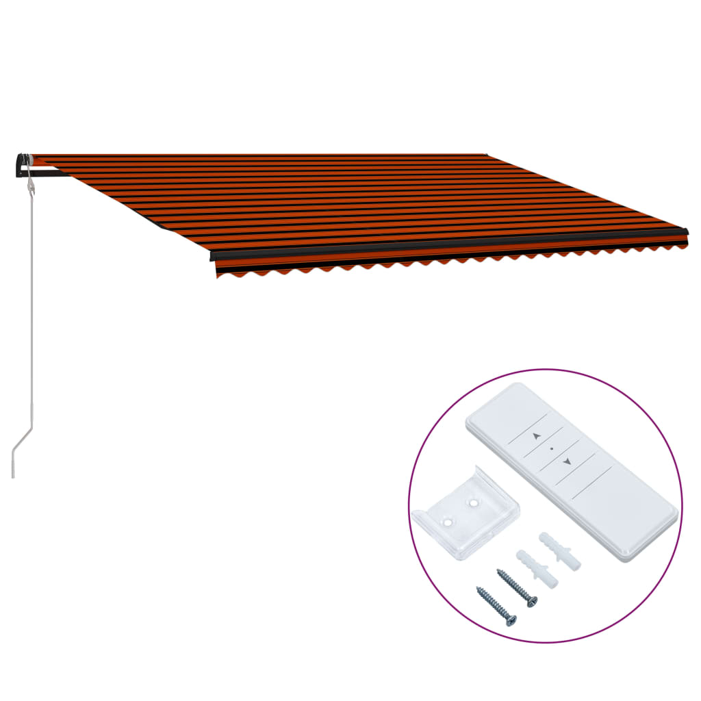 Luifel automatisch uittrekbaar 600x300 cm oranje en bruin