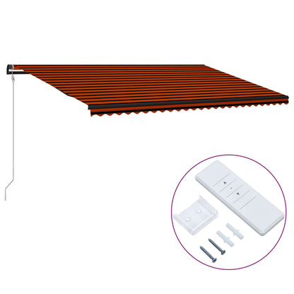 Luifel automatisch uittrekbaar 600x300 cm oranje en bruin