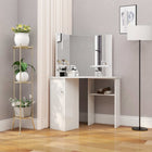 Kaptafel hoekmodel wit 111x54x141,5 cm MDF
