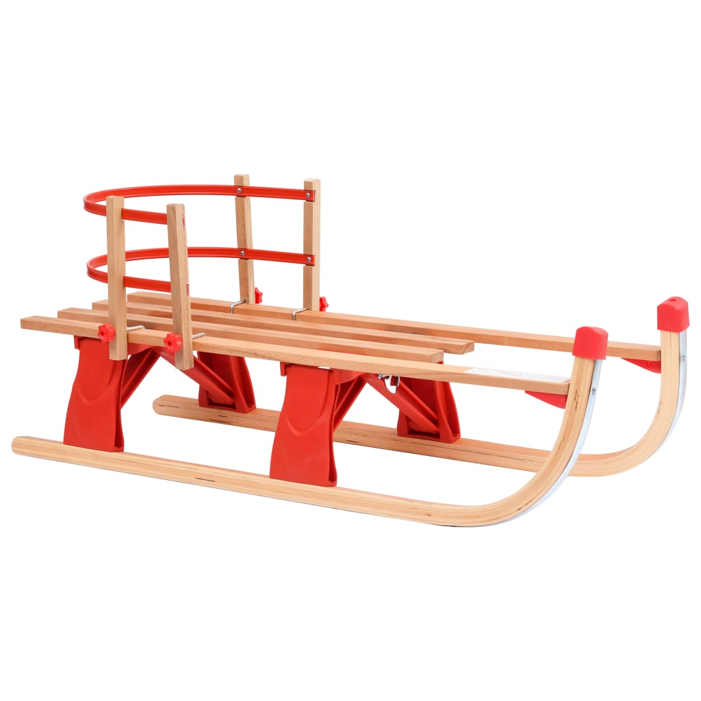 Sneeuwslee Inklapbaar 119 Cm Hout Rood met rugleuning