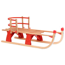 Sneeuwslee Inklapbaar 119 Cm Hout Rood met rugleuning