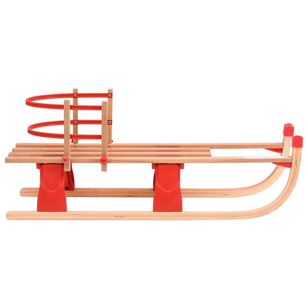 Sneeuwslee Inklapbaar 119 Cm Hout Rood met rugleuning
