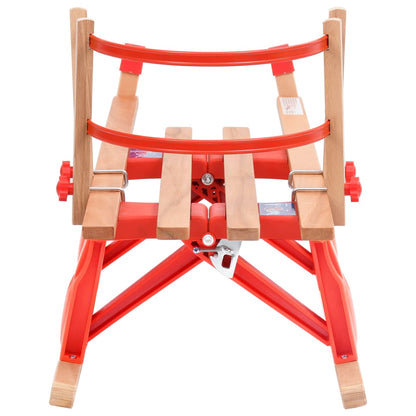 Sneeuwslee Inklapbaar 119 Cm Hout Rood met rugleuning