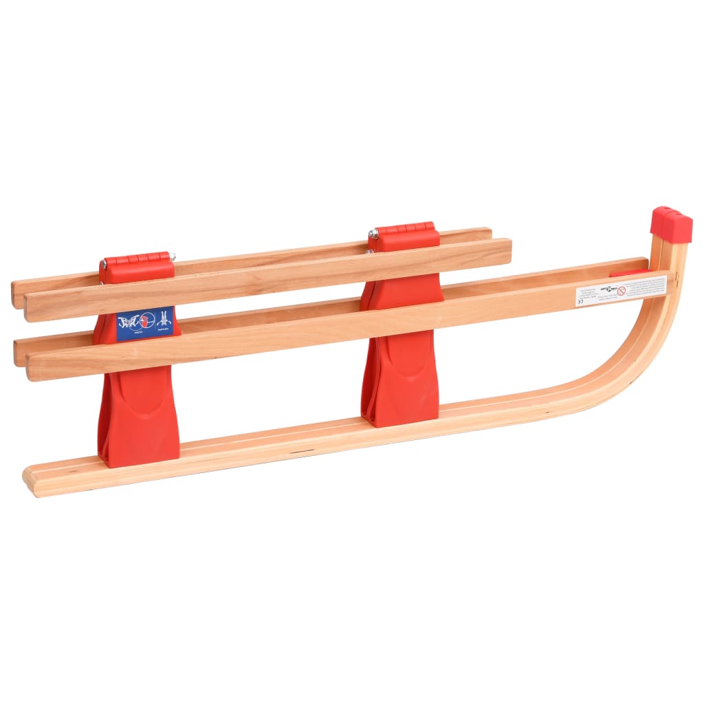 Sneeuwslee Inklapbaar 119 Cm Hout Rood met rugleuning