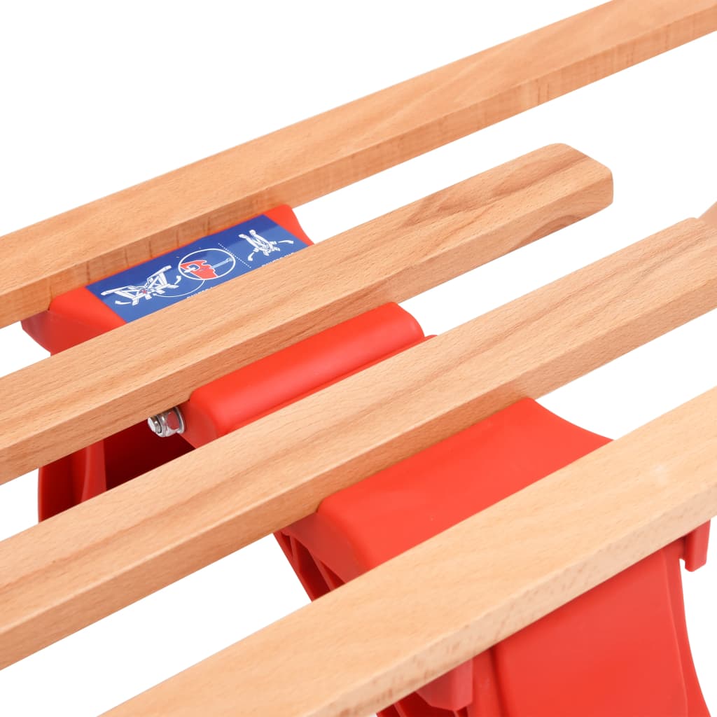 Sneeuwslee Inklapbaar 119 Cm Hout Rood met rugleuning