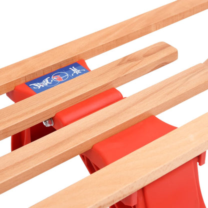 Sneeuwslee Inklapbaar 119 Cm Hout Rood met rugleuning