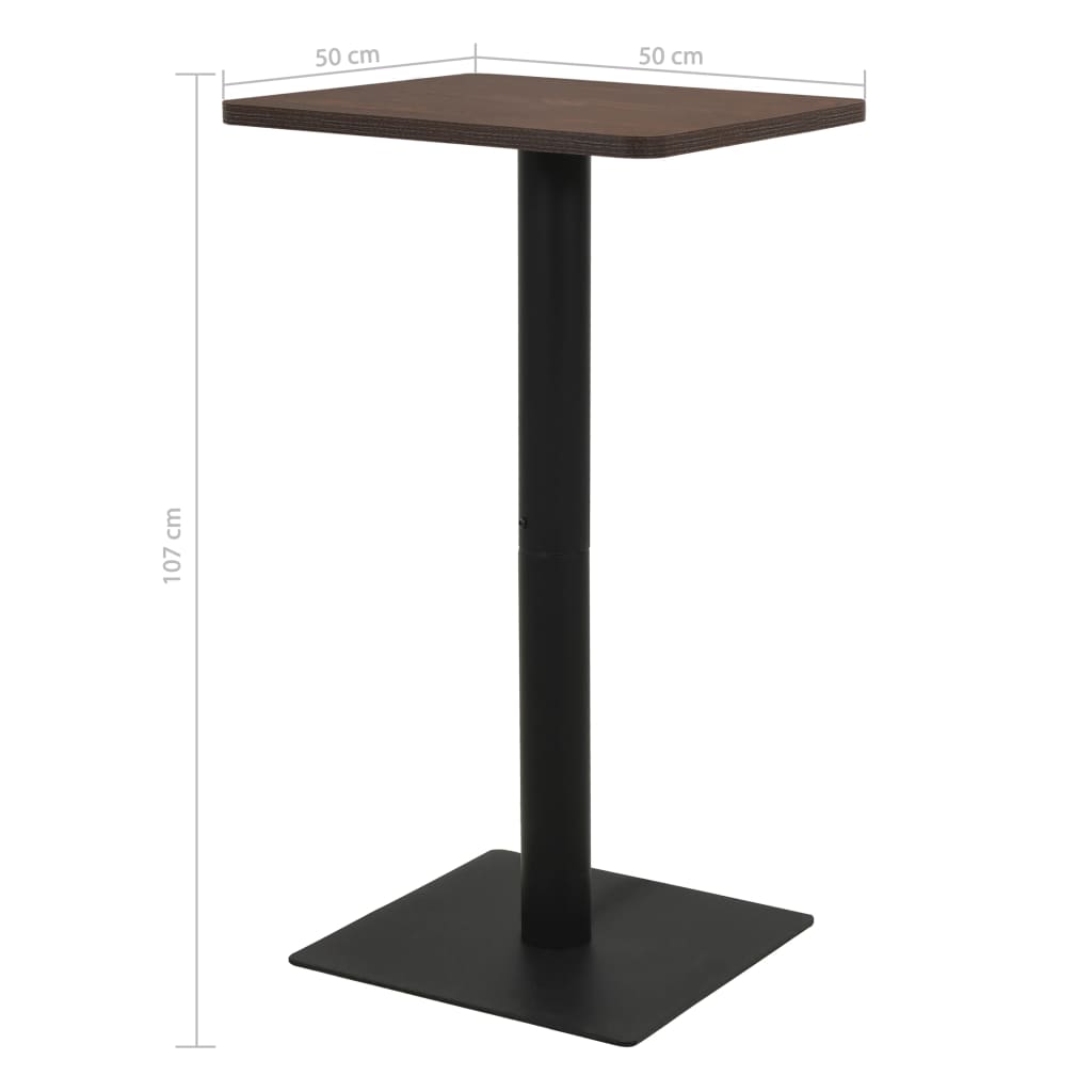 Bistrotafel 50x50x107 cm donkeressenkleurig 50 x 50 x 107 cm Donker essen