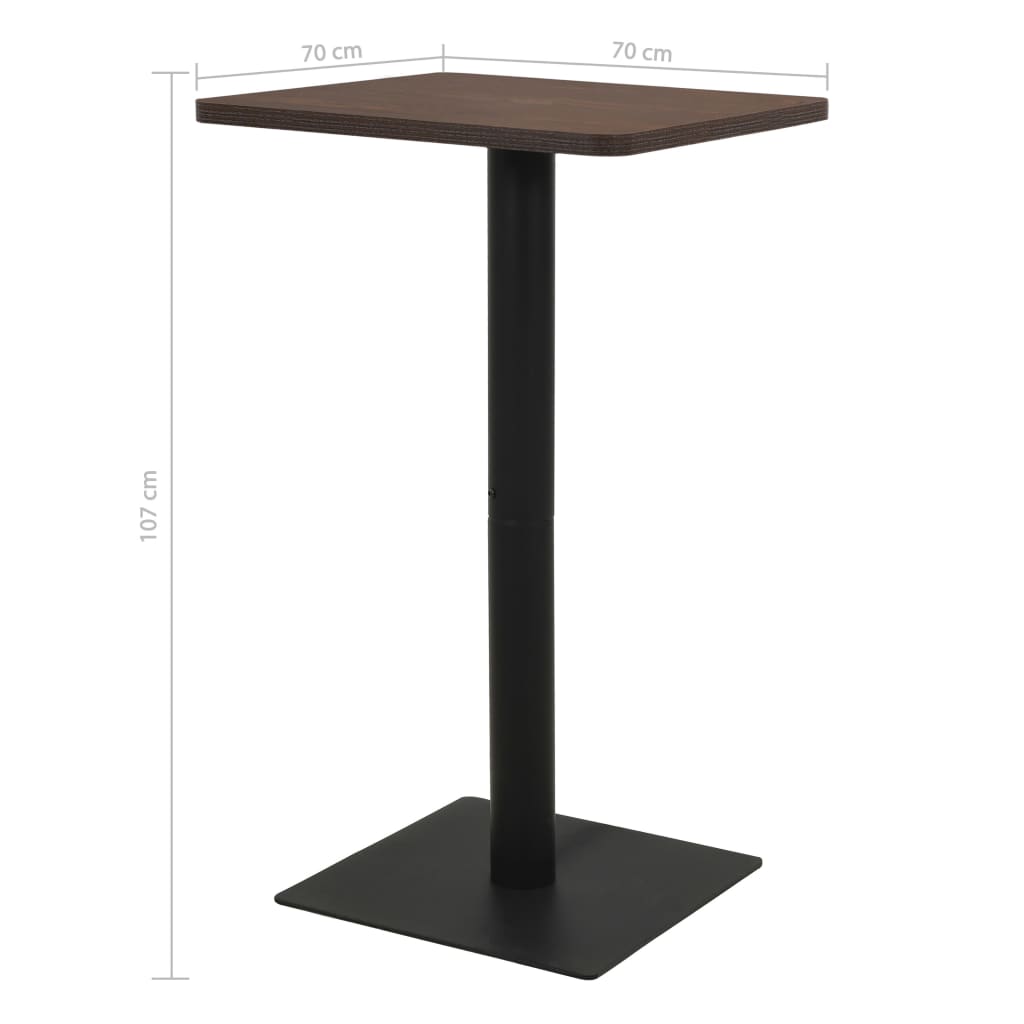 Bistrotafel donkeressenkleurig 70 x 70 x 107 cm Donker essen